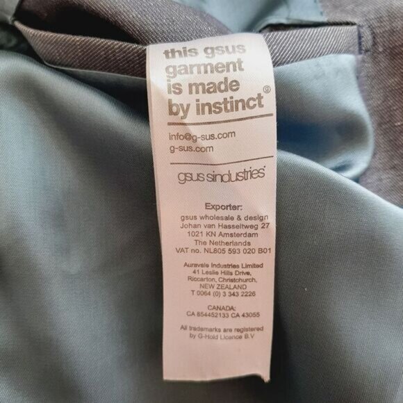 GSUS INDUSTRIES Linen Cotton Blend Blazer Jacket Grey Men's Sz M - Picture 14 of 16